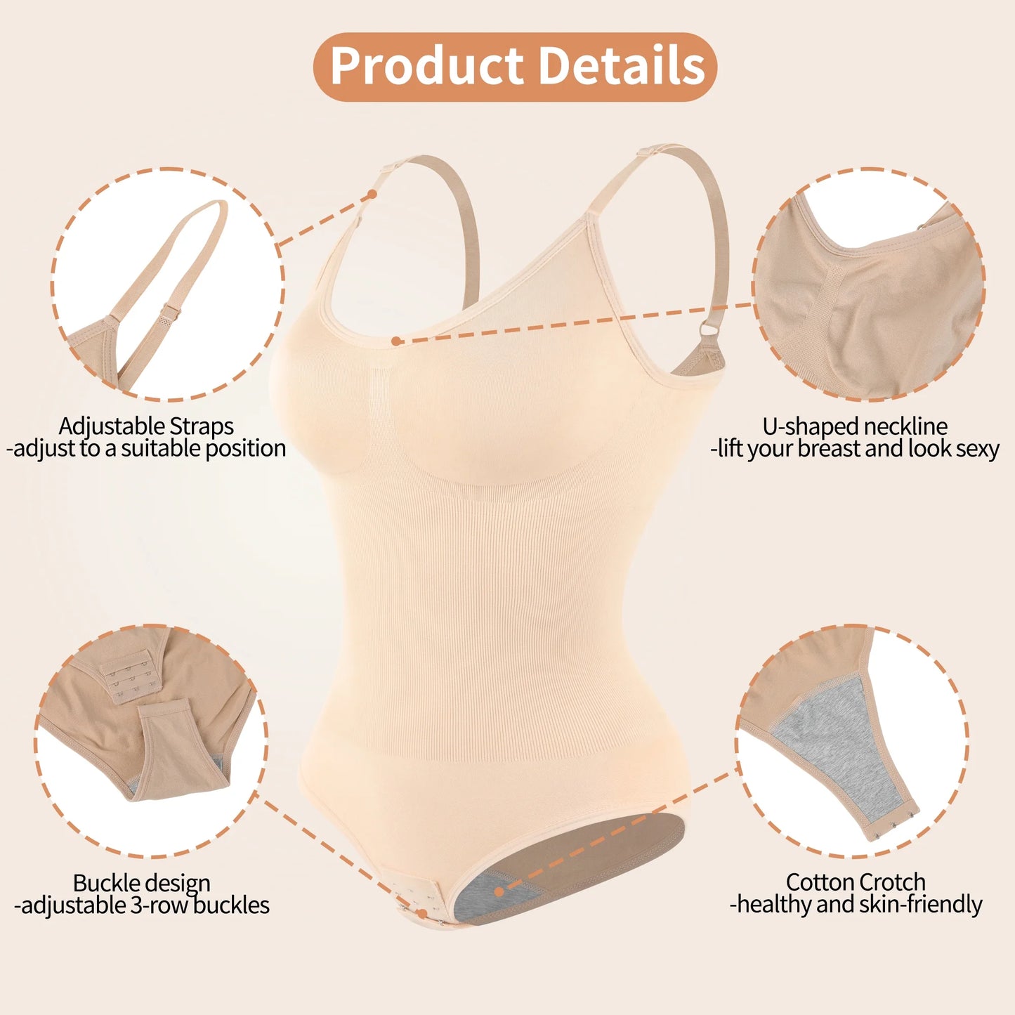 Shapewear for Women Tummy Control Body Shaper Snatched Waist Body Suit
