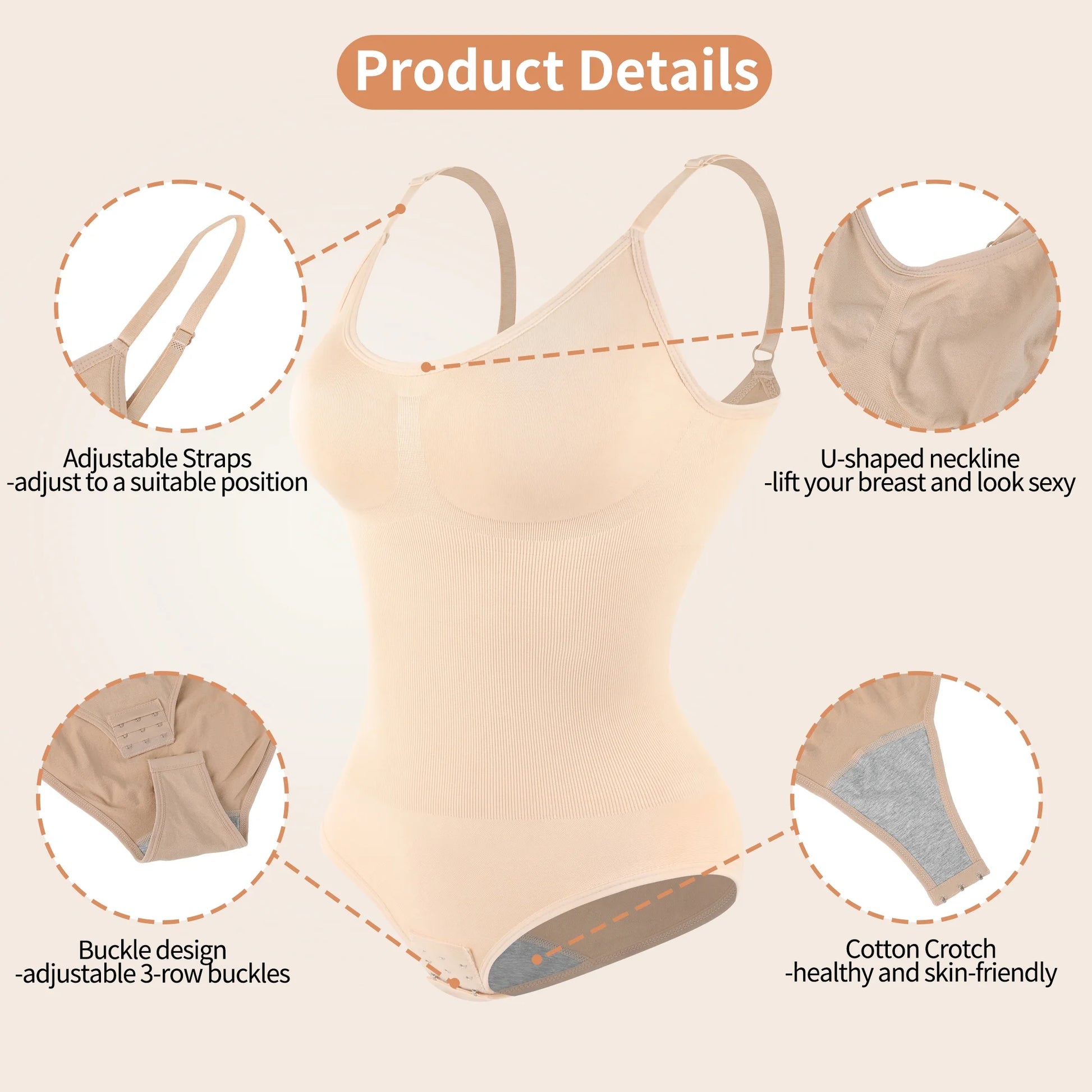 Shapewear for Women Tummy Control Body Shaper Snatched Waist Body Suit